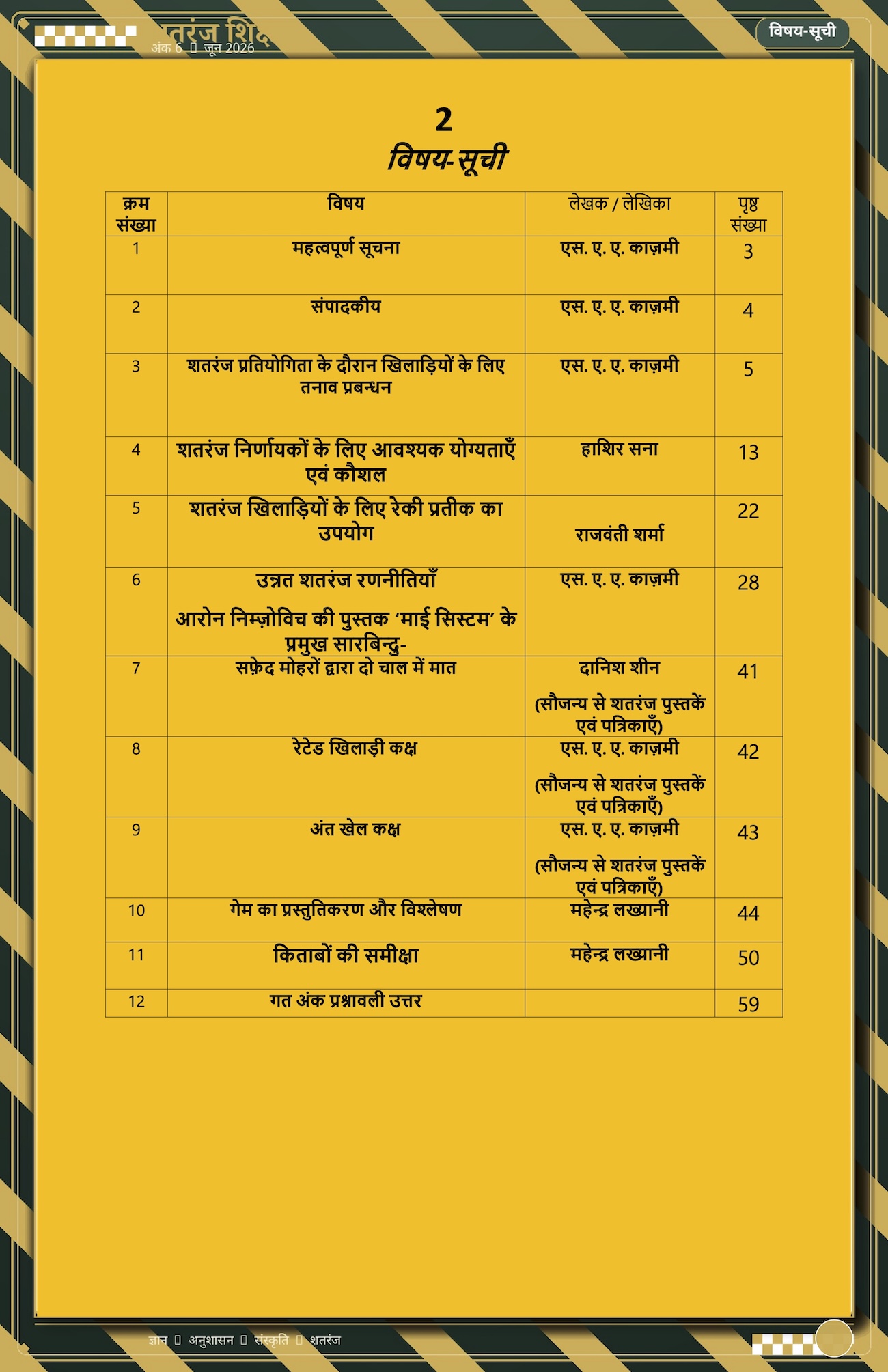शतरंज शिक्षा - जून 2026